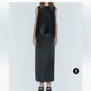 NWT ZARA STUDIO LIMITED EDITION SATIN EFFECT MIDI SKIRT